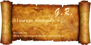 Glovnya Radomér névjegykártya